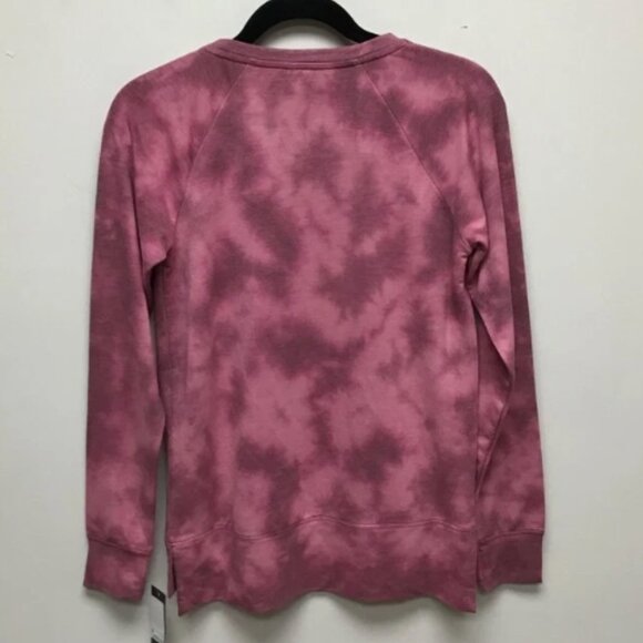 Ideology Womens Gratitude Pullover Sweatshirt Pink Malaga Tie Dye Stretch XS New - Picture 5 of 5